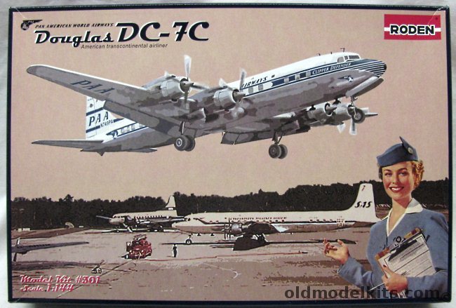 Roden 1/144 Douglas DC-7C - Pan American Air Lines Clipper Defender, 301 plastic model kit